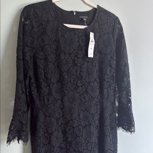 Ann Taylor Black Long Sleeve Sheath Dress